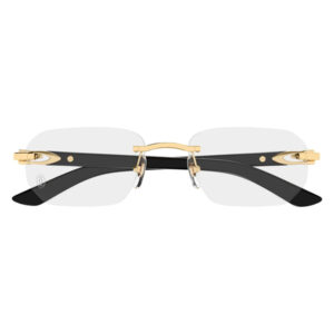 Rectangular clip-on sunglasses with gold-tone hinges and black temple arms, lenses positioned in front as if ready to clip onto frames.