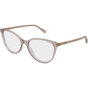 Lavender translucent cat-eye eyeglasses with clear lenses.