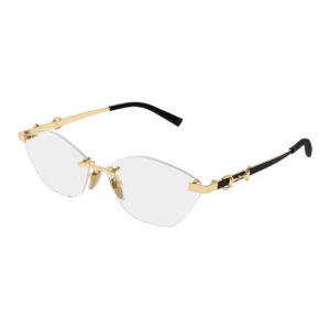 Gold metal-framed sunglasses with oval gray-tinted lenses and black temple tips.