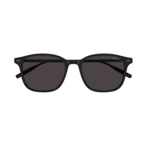 Montblanc black rectangular sunglasses with dark lenses and slim frame