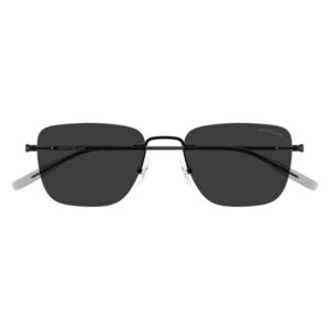Montblanc sunglasses with rectangular dark lenses and a thin metal double bridge.