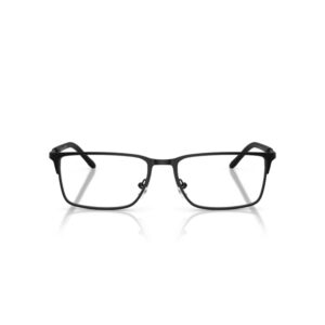 Black rectangular eyeglasses with a slim metal frame, shown from the front
