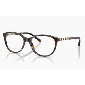 Tortoiseshell eyeglasses with striped accents on the arms and clear lenses on a white background.