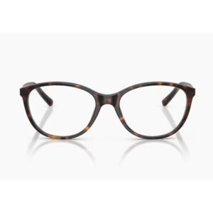 Tortoiseshell eyeglasses with rectangular frames on a white background and clear lenses
