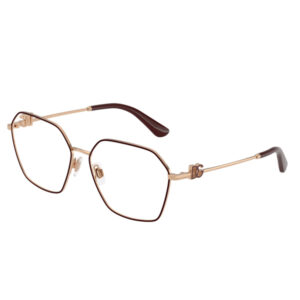 Gold metal-frame eyeglasses with square lenses and D&G logo on the temples.