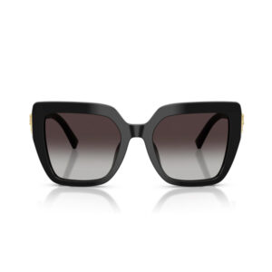 Black oversized square sunglasses with gradient lenses on a white background.