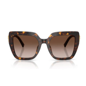 Tortoiseshell square sunglasses with gradient brown lenses on a white background.