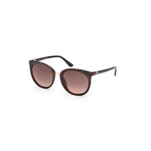 Tortoiseshell cat-eye sunglasses with gradient brown lenses.