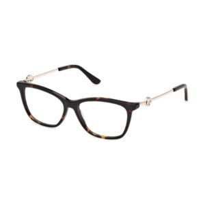 Rectangular black tortoiseshell eyeglasses with thin gold-tone metal temples and small decorative hinges on the front edge of the frame edge.