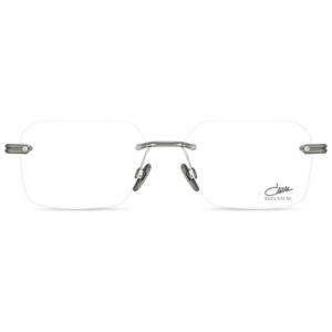 Rimless titanium eyeglasses with adjustable nose pads and a slim bridge, branding 'Lazal Titanium' on the right lens.