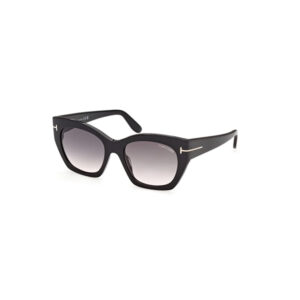 Black Tom Ford cat-eye sunglasses with gradient lenses.