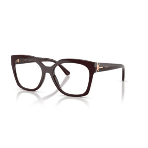 Black rectangular eyeglasses with Vogue branding on the temple, front view on a white background.
