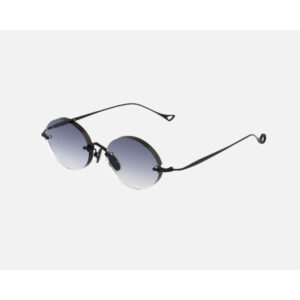 Round sunglasses with dark-to-light gradient lenses and a thin black metal frame, stylish eyewear.
