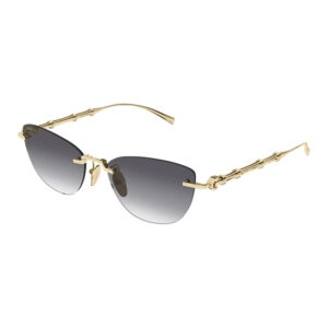 Gold-tone sunglasses with gradient lenses and decorative bamboo-style temples.