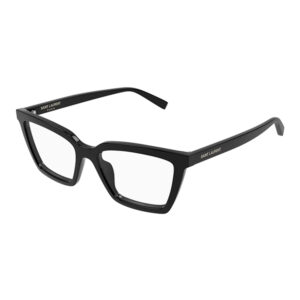 Black rectangular eyeglasses frame with Saint Laurent branding on the temples.