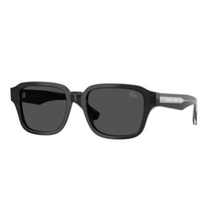 Black square-frame sunglasses with dark lenses and a thick plastic rim on a white background