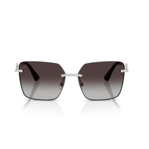Square gradient sunglasses with dark-to-light lenses, slim metal bridge and decorative silver accents on the rims.