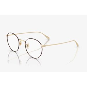 Round eyeglasses with a thin gold metal frame on a white background.