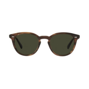 Tortoiseshell sunglasses with dark green lenses, facing forward.