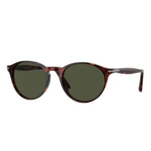 Round tortoiseshell sunglasses with dark green lenses, shown from the front