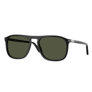 Black full-race sunglasses with dark green lenses and a glossy frame, medium-sized men's style.