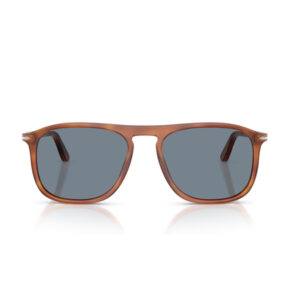 Brown translucent sunglasses with blue-gray lenses, front view.