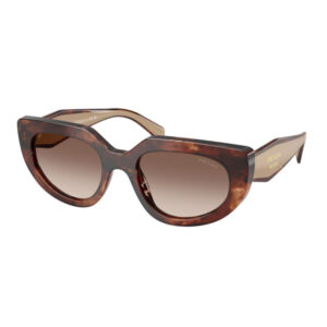 Prada tortoiseshell sunglasses with brown gradient lenses and chunky oversized frames